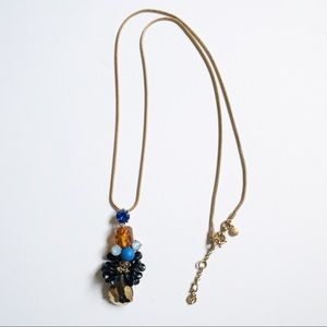 J.Crew Blue Tortoise Pendant Necklace